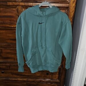 Nike Womens Oversized Hoodie. Womens Sz XS. Blue Green And Black Like New